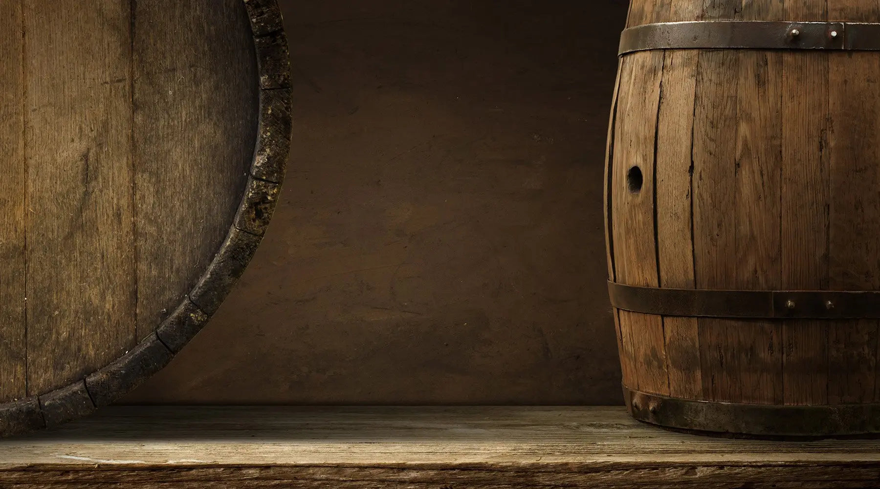 Wooden barrels vintage rustic background